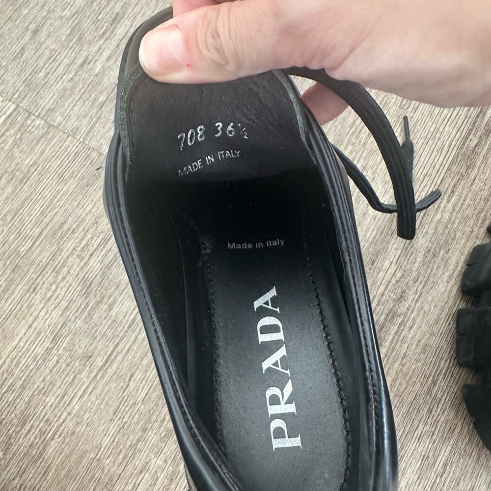 Prada Women’s monolith Black Oxford Shoes 6.5 36.5 - Picture 3 of 6